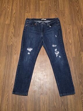 Levi’s Boyfriend Jeans Women 30 Distressed Blue Denim Mid Rise Casual Trend E52